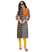 Grey printed cotton kurti