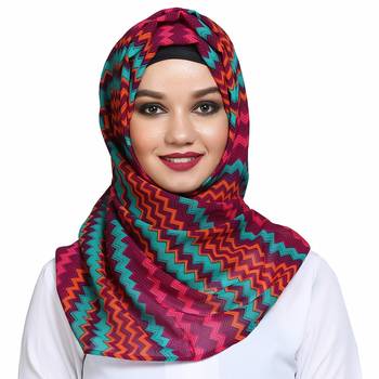 Georgette multicolor plain hijab 1