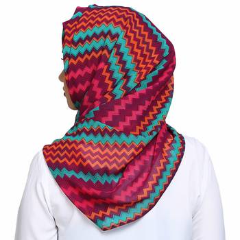 Georgette multicolor plain hijab 2