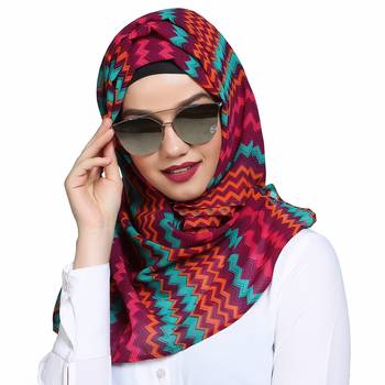 Georgette multicolor plain hijab 3
