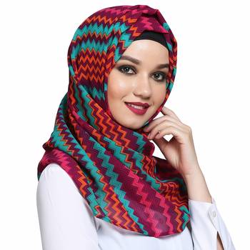 Georgette multicolor plain hijab 4
