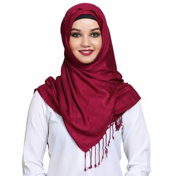 Viscose Red plain hijab 1