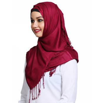 Viscose Red plain hijab 3
