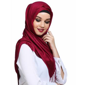 Viscose Red plain hijab 4
