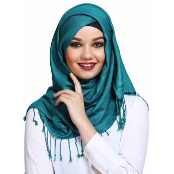 Viscose Turquoise plain hijab 1
