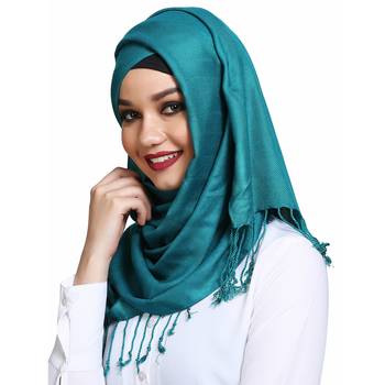 Viscose Turquoise plain hijab 4