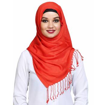 Viscose Orange plain hijab 1