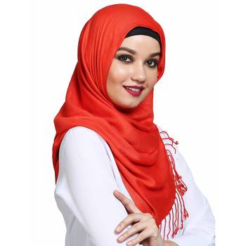 Viscose Orange plain hijab 4