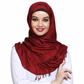 Viscose Red plain hijab 1
