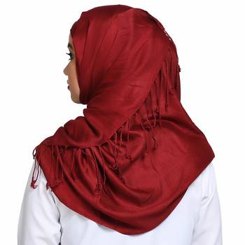 Viscose Red plain hijab 2