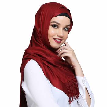 Viscose Red plain hijab 4