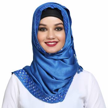 Viscose Blue plain hijab 1