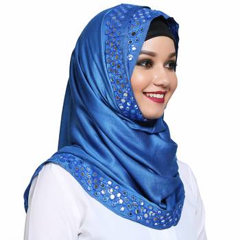 Viscose Blue plain hijab 4