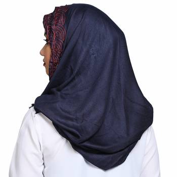Viscose Blue embroidered hijab 2