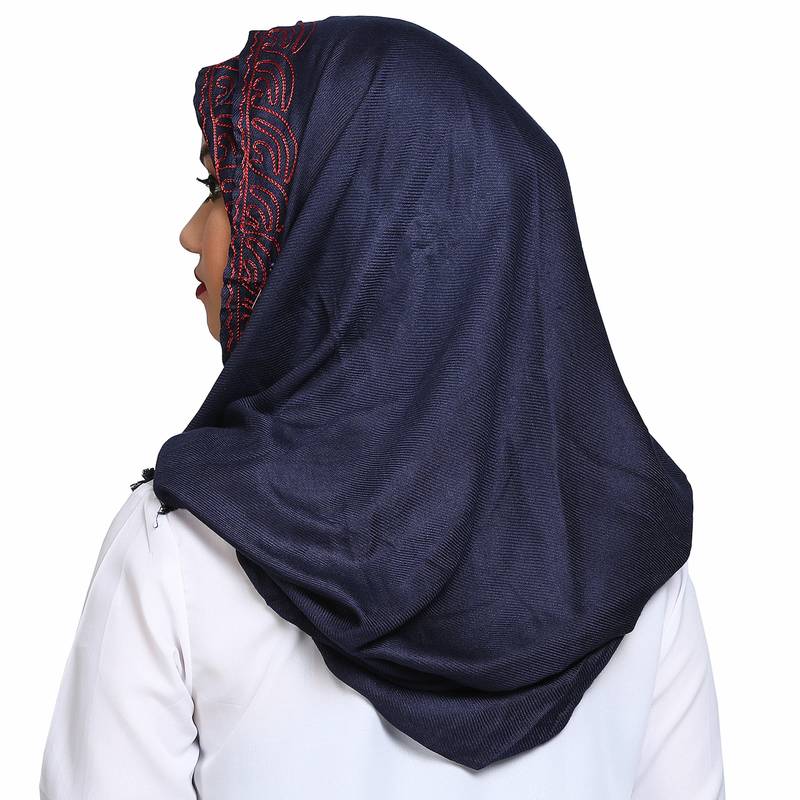 Viscose Blue embroidered hijab