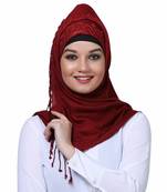 Viscose Red embroidered hijab