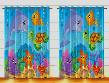 Arya Export 2 Panel Set Digital Printed Blackout Window Curtains for Bedroom Living Room Dining Room Kids Youth Room 1