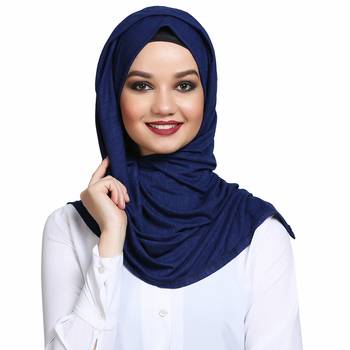 Viscose Blue plain hijab 1