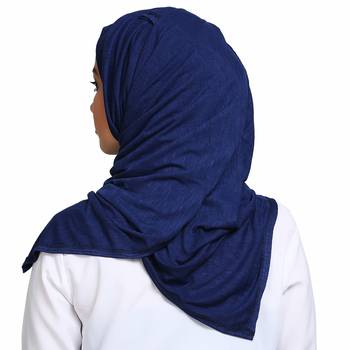 Viscose Blue plain hijab 2