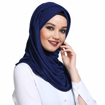 Viscose Blue plain hijab 4