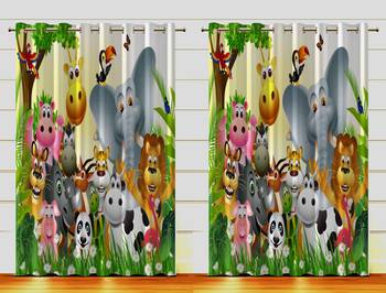 Arya Export 2 Panel Set Digital Printed Blackout Window Curtains for Bedroom Living Room Dining Room Kids Youth Room 1