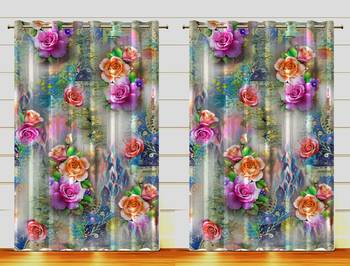 Arya Export 2 Panel Set Digital Printed Blackout Window Curtains for Bedroom Living Room Dining Room Kids Youth Room 1