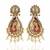 Designer Handpainted Enamelled radha Krishna Painting Dangler Earrings with Studded Diamond