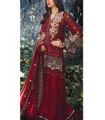 Maroon chiffon pakistani salwar with dupatta