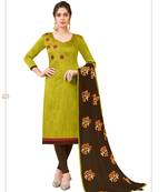 Green Embroidered Silk Salwar With Dupatta