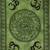 Om Chakra Green Color Tapestry Poster
