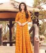 Yellow printed kurti