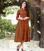 Brown printed kurti