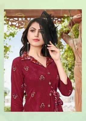 Red printed kurti 2