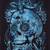 Deadly Skull Blue Color Small Tapestry Poster
