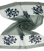 Green  Premium Tissue Fabric Embroidered Hijab