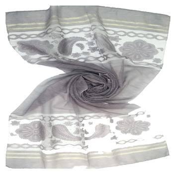 Purple  Premium Tissue Fabric Embroidered Hijab 1