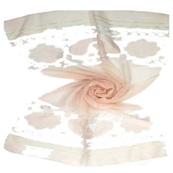 Orange  Premium Tissue Fabric Embroidered Hijab 1