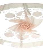 Orange  Premium Tissue Fabric Embroidered Hijab