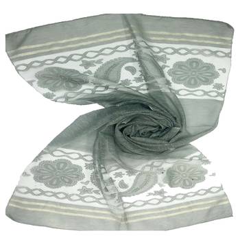 Green  Premium Tissue Fabric Embroidered Hijab 1
