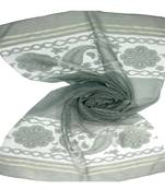 Green  Premium Tissue Fabric Embroidered Hijab