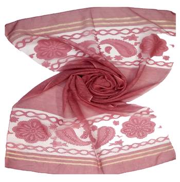 Maroon  Premium Tissue Fabric Embroidered Hijab 1