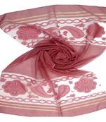 Maroon  Premium Tissue Fabric Embroidered Hijab