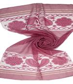 Pink  Premium Tissue Fabric Embroidered Hijab