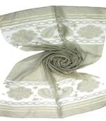 Brown  Premium Tissue Fabric Embroidered Hijab