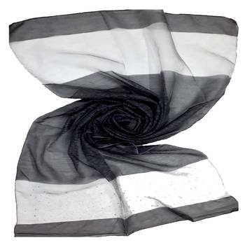 Black  Premium Tissue Fabric Embroidered Hijab 1