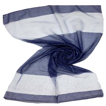 Blue Premium Tissue Fabric Embroidered Hijab 1