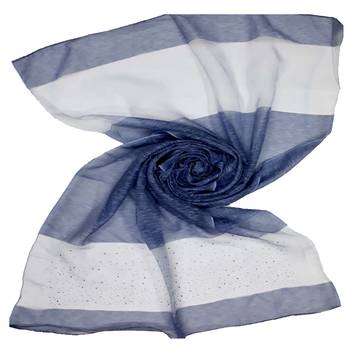 Blue Premium Tissue Fabric Embroidered Hijab 1