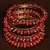 Dark Red Beaded and Zircon Stone Embellished Two Pairs of Designer Bangles for Women  
