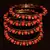 Light Red Beaded and Zircon Stone Embellished Two Pairs of Designer Bangles for Women  