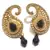 Black kundan drop pearl mango polki earring